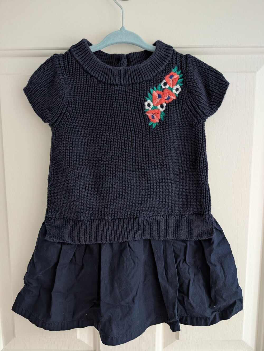 Janie And Jack Toddler Girl Navy Sweater Dress, Size 2T